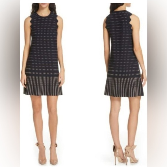 NWOT TED BAKER LONDON RELIOA JACQUARD BLACK/GOLD DRESS. SIMPLE ELEGANCE, SEXY S2 - Picture 1 of 9